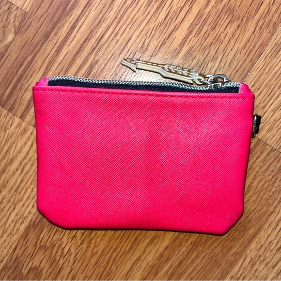 Lot 2 Victoria Secret Wristlet Laser Cut Zippered Clutch & Red Small Coin Purse - Picture 5 of 6